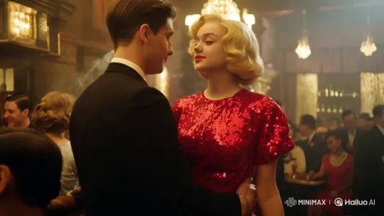 1950s Nightclub Scene: Intimate Moments of a Glamorous Couple – AI Generated Video | Hailuo AI