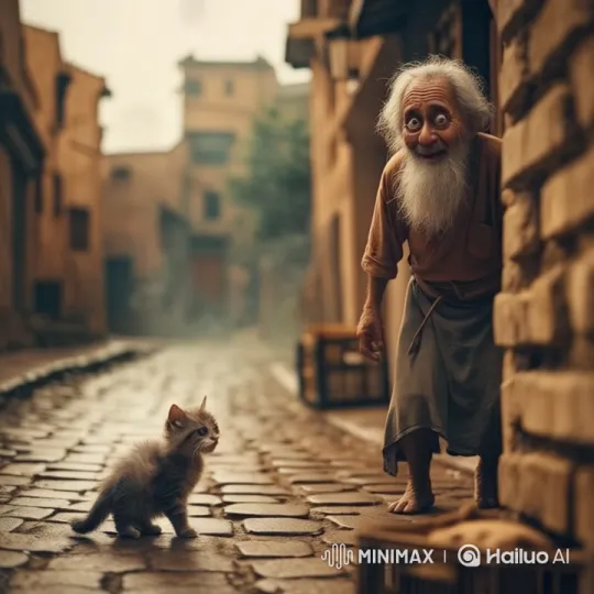 Rescued: Elderly Man Aids Stranded Cat – AI Generated Video | Hailuo AI