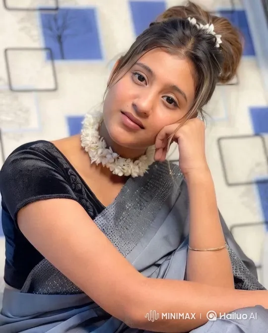 Elegant Woman in Modern Decor with Detailed Floral Ensemble – AI Generated Video | Hailuo AI