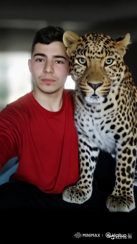 Young Man Bonds with Leopard in Live2D Animation – AI Generated Video | Hailuo AI