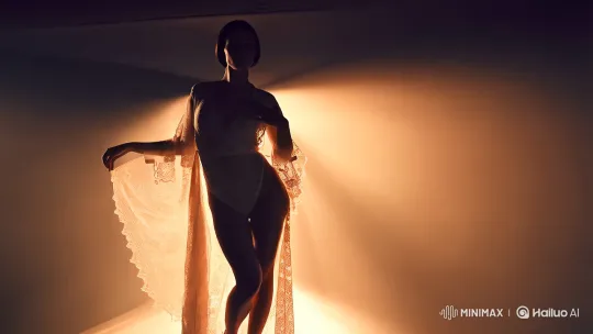 Elegant Woman in Lace Robe: A Study in Sensual Cinematic Aesthetics – AI Generated Video | Hailuo AI