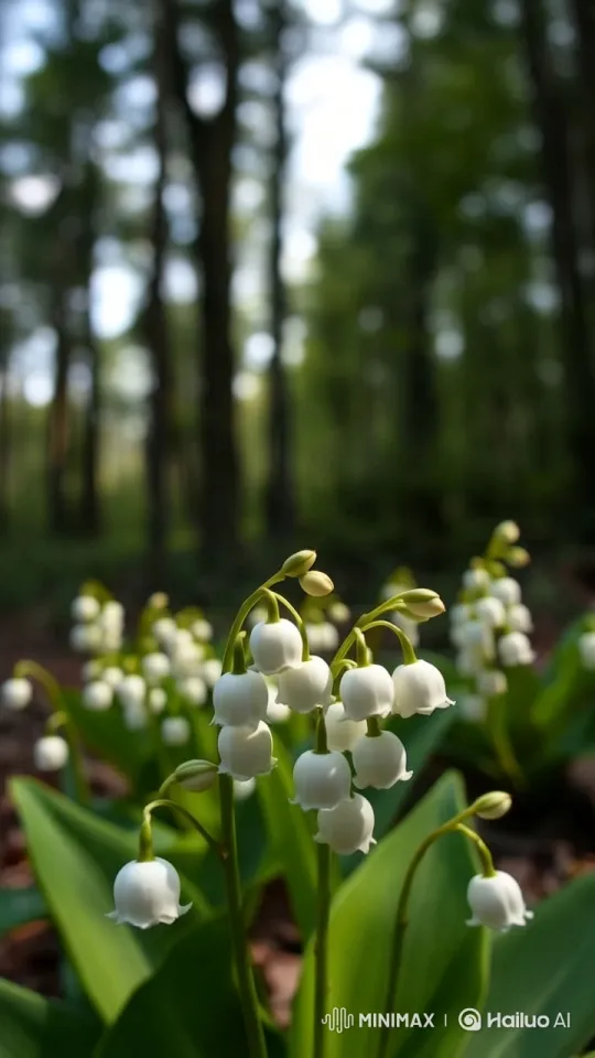 4K Serenity: Lilies of the Valley Dance in the Forest Breeze – AI Generated Video | Hailuo AI