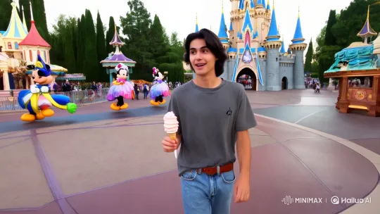 Young Man Experiences Joy at Enchanting Disneyland – AI Generated Video | Hailuo AI