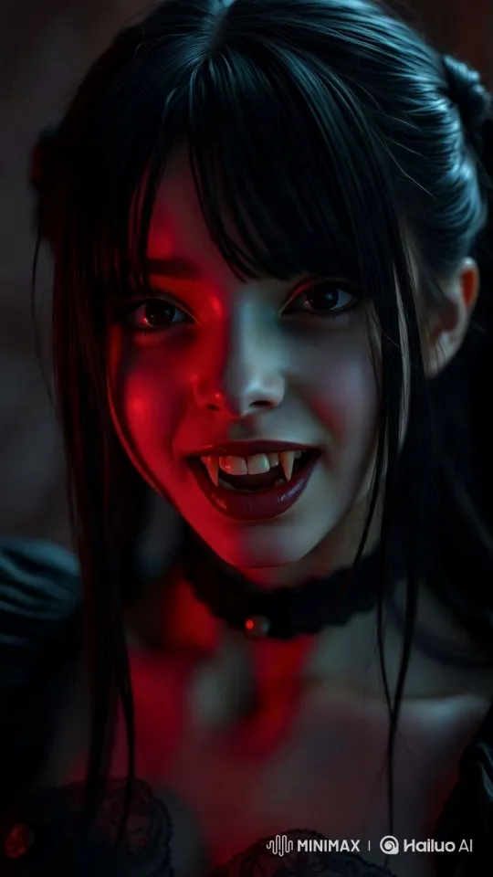 Mesmerizing Girl with Fangs in Stunning 4K Slow Motion – AI Generated Video | Hailuo AI