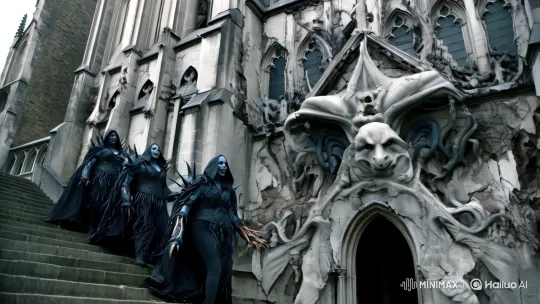 Abandoned Gothic Church: Shadowhunters Arrive Amidst Dark Magic – AI Generated Video | Hailuo AI