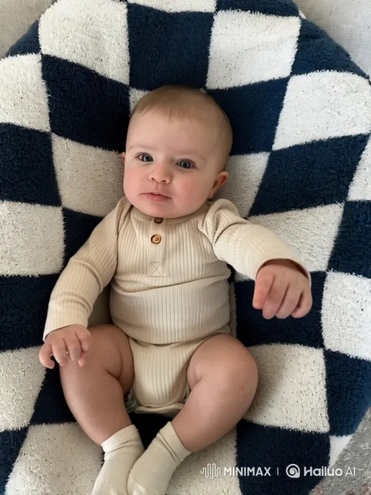 Baby Dancing Delightfully on a Checkered Blanket – AI Generated Video | Hailuo AI