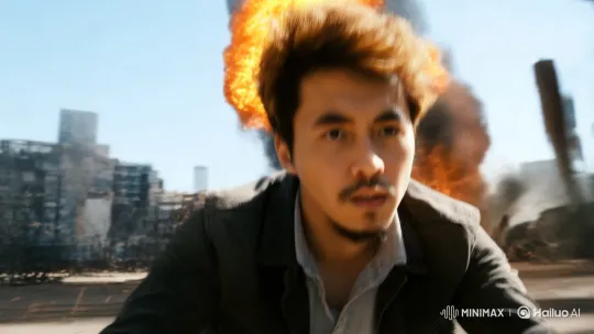 Urban Bike Chase: A Man's Determined Escape Through Chaos – AI Generated Video | Hailuo AI
