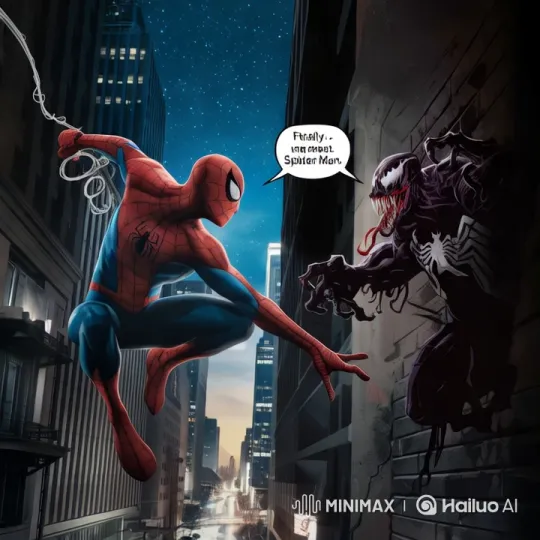Spider-Man Faces a New Menacing Symbiote in Dark Alley – AI Generated Video | Hailuo AI