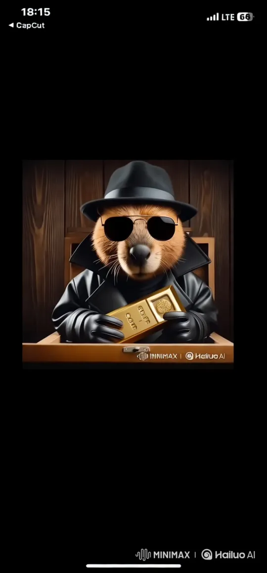 Mysterious Beaver in Dramatic Hold of Gold Bar – AI Generated Video | Hailuo AI
