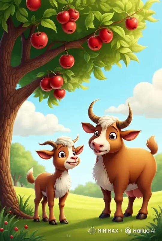 Friendly Goat and Cow on a Sunny Farm Adventure – AI Generated Video | Hailuo AI