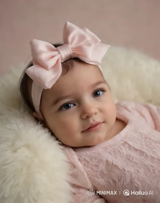 Baby in Pink Lace on Soft Blanket - Aesthetic Portrait – AI Generated Video | Hailuo AI