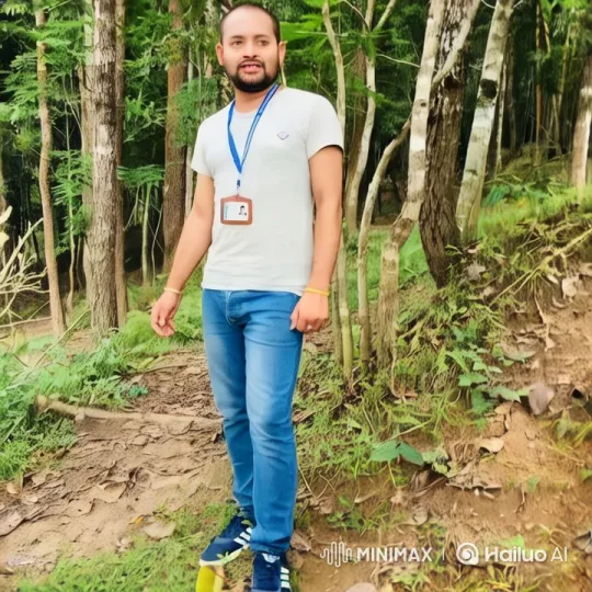 Man Fleeing Charging Bear in Forest – AI Generated Video | Hailuo AI