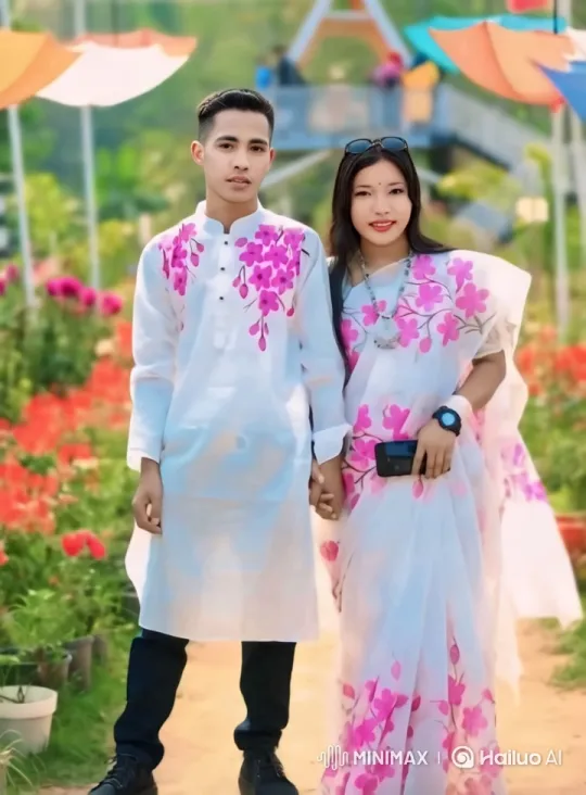 Couple in Harmony in a Colorful Garden Setting – AI Generated Video | Hailuo AI