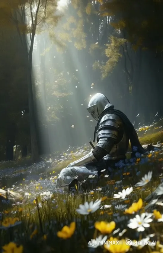 Knight in Tranquil Forest - A Live2D Scene of Serenity – AI Generated Video | Hailuo AI