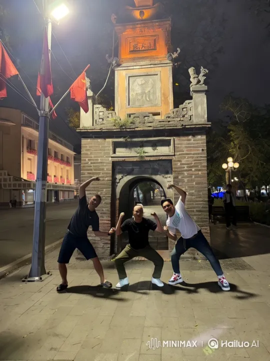 Kungfu Masters Displaying Skills in Historic Night Setting – AI Generated Video | Hailuo AI