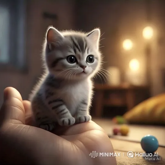 Cute Kitten Examined in Gentle, Cozy Setting – AI Generated Video | Hailuo AI