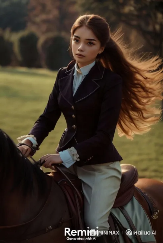 Elegant Equestrian: Serene Ride in Sunlit Field – AI Generated Video | Hailuo AI