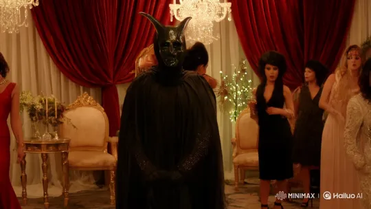 Mysterious Woman Unmasks at Opulent Burlesque Party – AI Generated Video | Hailuo AI