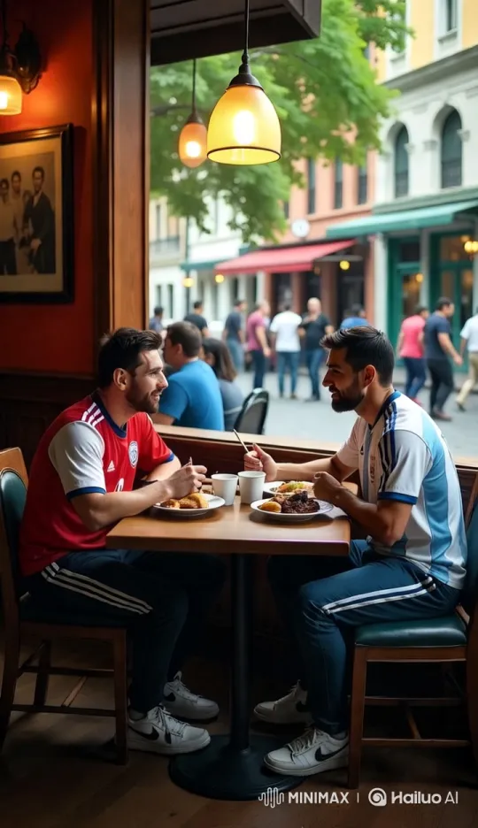 Cozy Café Scene: Friends Chatting Over a Meal – AI Generated Video | Hailuo AI