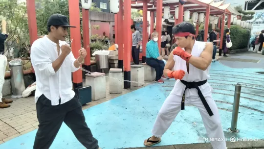 Martial Arts Duel: Kung Fu Showdown in Red Lantern Setting – AI Generated Video | Hailuo AI