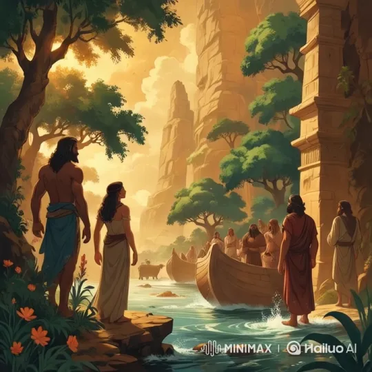 Ancient Landscape: Serene Journey in Traditional Attire – AI Generated Video | Hailuo AI
