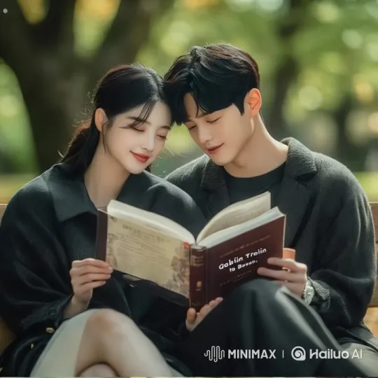Romantic Couple Reading and Kissing on a Park Bench – AI Generated Video | Hailuo AI