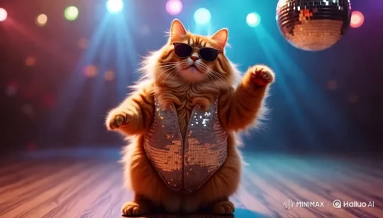Stylish Cat Dances in Disco Setting – AI Generated Video | Hailuo AI