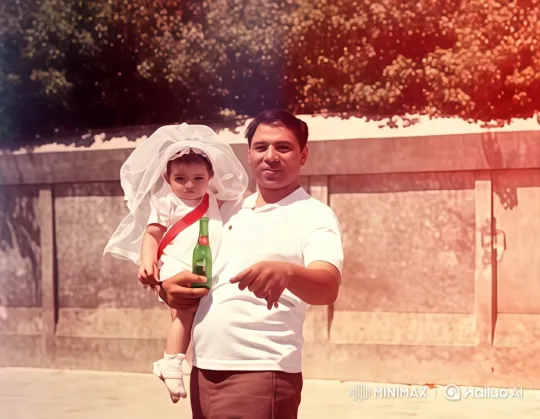 Man and Baby in Serene Sunlit Scene – AI Generated Video | Hailuo AI