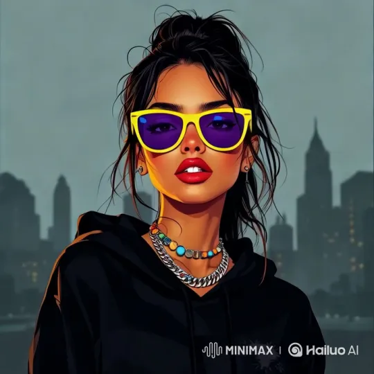 Aesthetic Portrait of Woman Against Cityscape – AI Generated Video | Hailuo AI