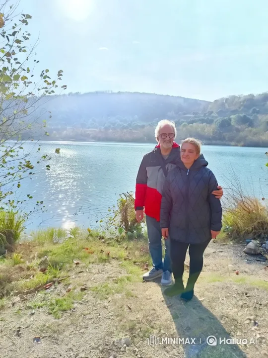 Couples' Intimate Stroll by Serene Lake – AI Generated Video | Hailuo AI