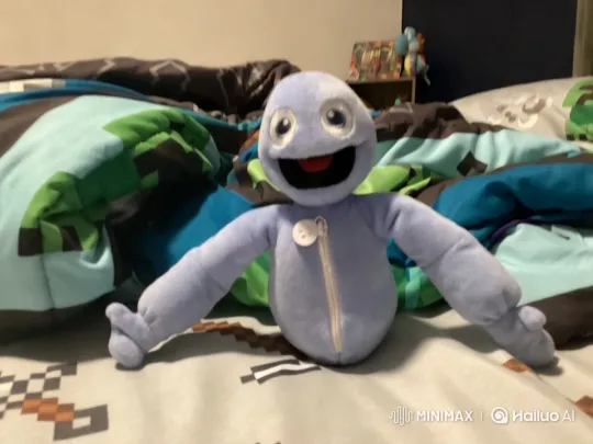 Plush Character Swings Towards Camera in Cozy Bedroom Setting – AI Generated Video | Hailuo AI