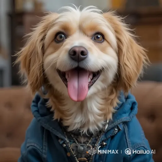 Adorable Dog in Cozy Hoodie on Comfortable Couch – AI Generated Video | Hailuo AI