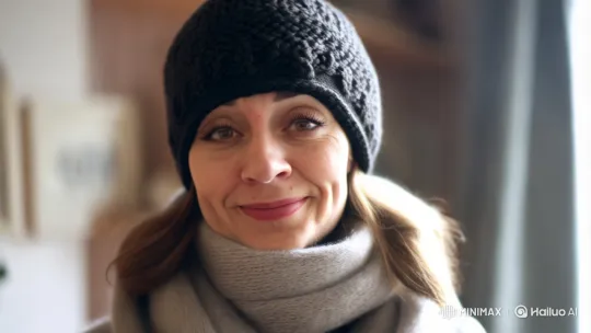 Woman in Soft Light Expresses Serenity with Subtle Head Movements – AI Generated Video | Hailuo AI