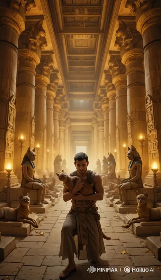 Ancient Egyptian Temple of Bastet: Captivating Live2D Scene – AI Generated Video | Hailuo AI