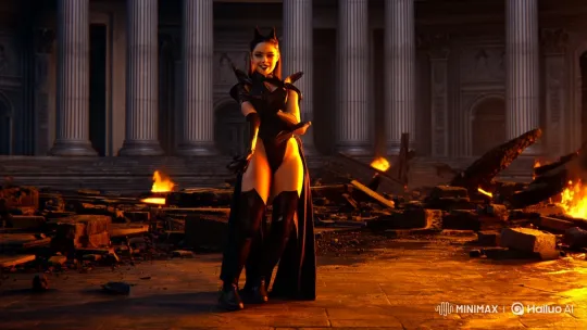 Villainess Commands Ruins: Aesthetic and Menacing Force – AI Generated Video | Hailuo AI