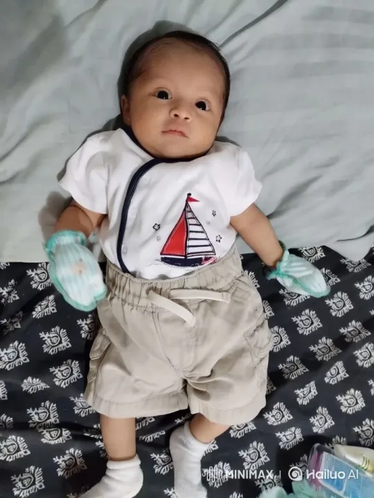 Baby Dancing in Playful Attire on Patterned Blanket – AI Generated Video | Hailuo AI