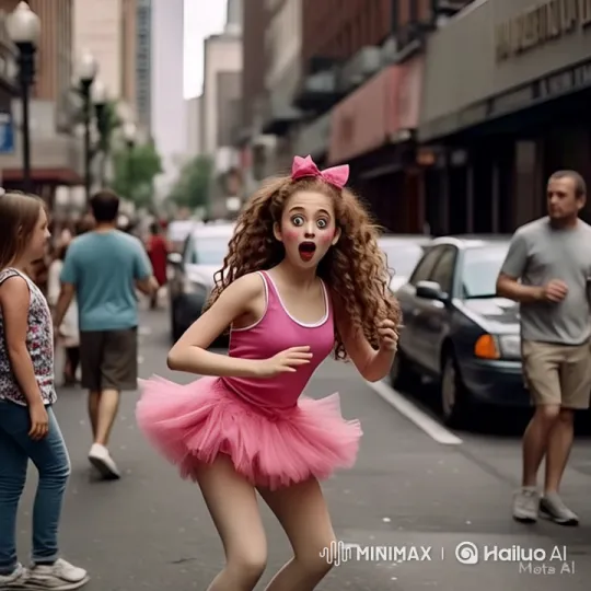 Dancing Chef Girl Delights Crowds with Food-Themed Performance – AI Generated Video | Hailuo AI