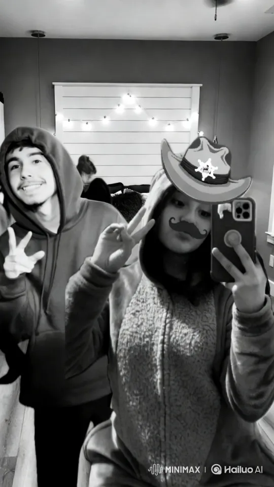 Affectionate Friendship in Cozy, String-Lit Room – AI Generated Video | Hailuo AI