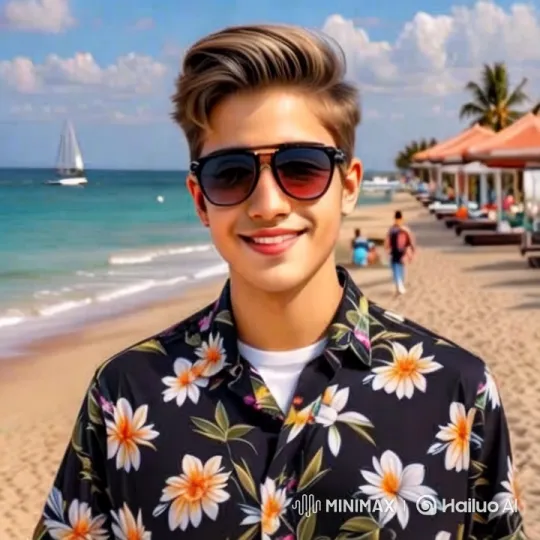 Young Man on a Serene Tropical Beach – AI Generated Video | Hailuo AI