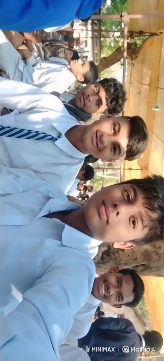 Students in White Shirts Gather Under Canopy at Outdoor School Event – AI Generated Video | Hailuo AI