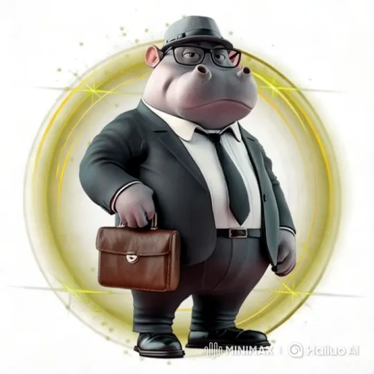 Hardworking Hippo in Formal Attire Ready for Success – AI Generated Video | Hailuo AI