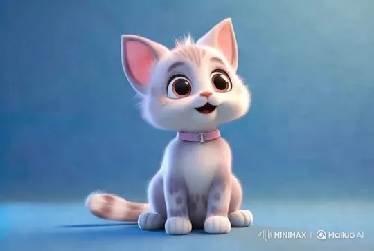Cute Kitten Plays with Bubble in Aesthetic Video – AI Generated Video | Hailuo AI