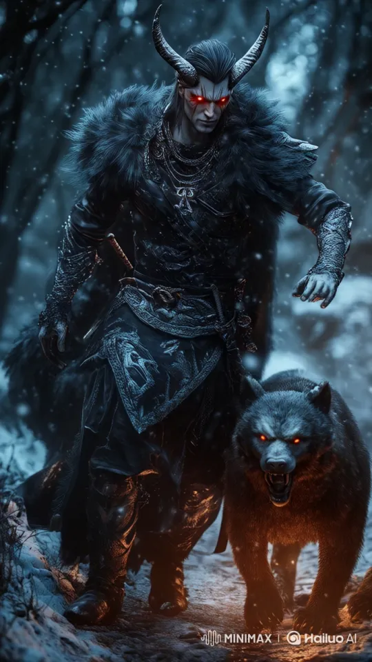Dark Forest Encounter: Armored Figure and Bear – AI Generated Video | Hailuo AI