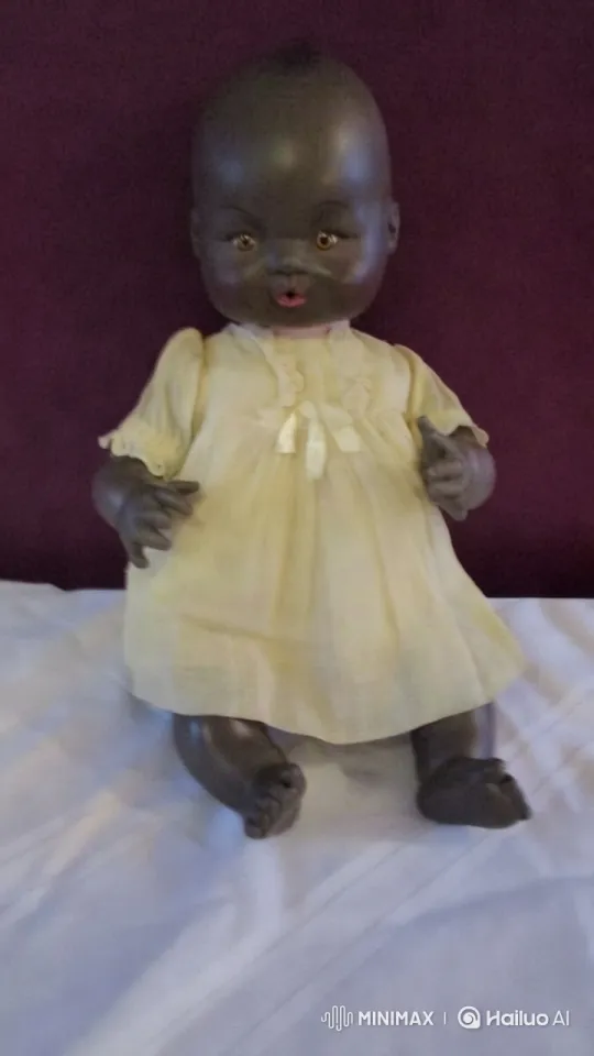 Baby Doll in Defensive Stance on Dark Red Background – AI Generated Video | Hailuo AI