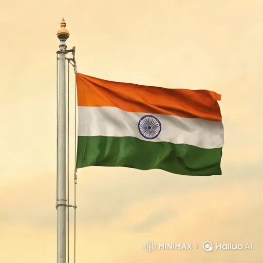 Indian Flag: Graceful Movement in Realistic Animation – AI Generated Video | Hailuo AI