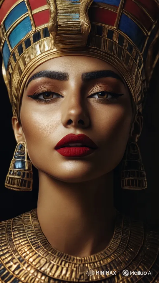 Live2D Animation: Regal Woman with Elaborate Headdress Blinks – AI Generated Video | Hailuo AI
