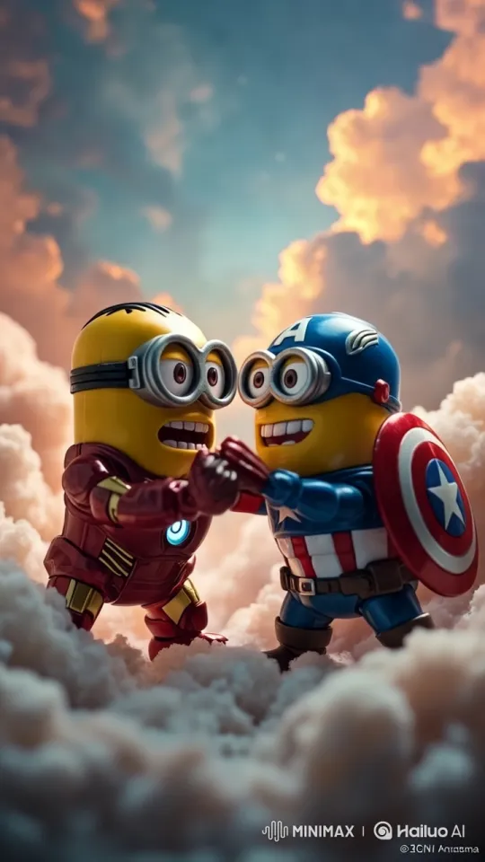 Animated Superheroes Engage in Playful Skirmish – AI Generated Video | Hailuo AI