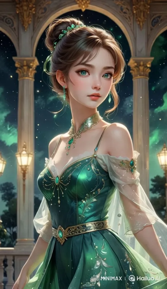 Elegant Woman in Grand Setting with Enchanting Magic – AI Generated Video | Hailuo AI