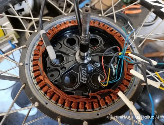 Miniature Workers Repairing Electric Bike Motor – AI Generated Video | Hailuo AI