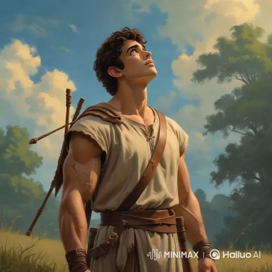 Contemplative David Prepares for Battle – AI Generated Video | Hailuo AI